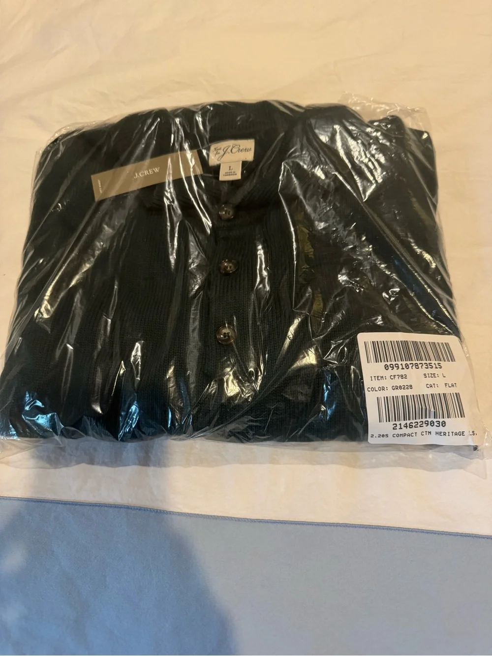 J. Crew Dark Forest Green Knit Polo Sweater